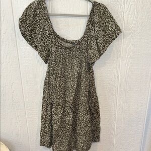 NEW Old Navy Mini Floral Swing Dress Green & White Floral